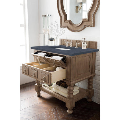 James Martin Vanities Castilian 36" Empire Gray Single Vanity With 3cm Charcoal Soapstone Quartz Top