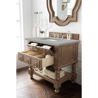 James Martin Vanities Castilian 36" Empire Gray Single Vanity With 3cm Eternal Serena Quartz Top