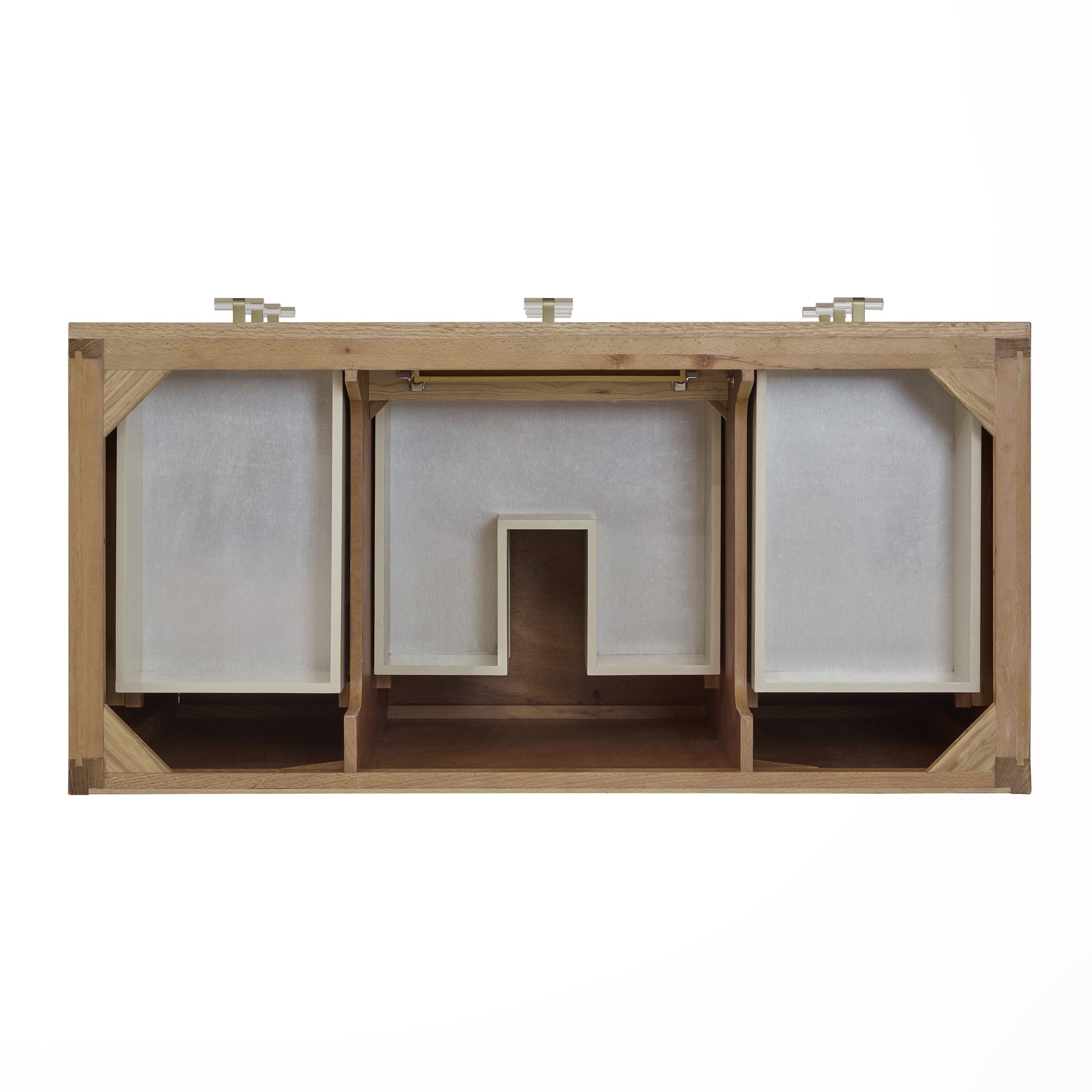 James Martin Vanities Celeste 48" Sunwashed Oak with Embossed Shagreen Drawer Fronts Single Vanity With 3cm Parisien Bleu Silestone Top With FreePower Wireless Charger