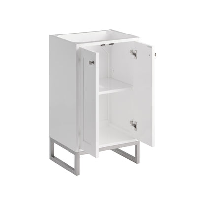 James Martin Vanities Chianti 20" Glossy White Brushed Nickel Base Single Cabinet