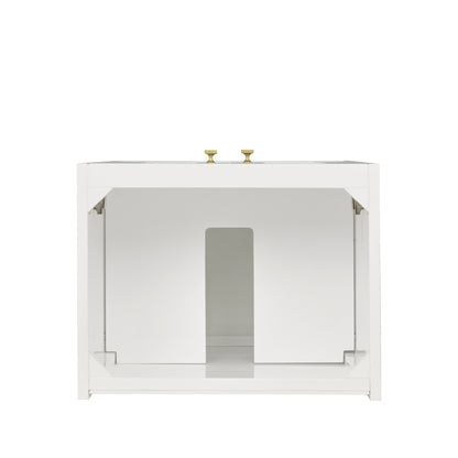 James Martin Vanities Chianti 20" Glossy White Champagne Brass Base Single Cabinet