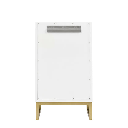 James Martin Vanities Chianti 20" Glossy White Champagne Brass Base Single Cabinet