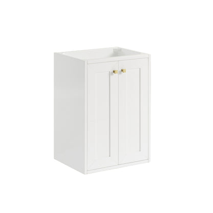 James Martin Vanities Chianti 20" Glossy White Champagne Brass Base Single Vanity With White Glossy Composite Stone Top