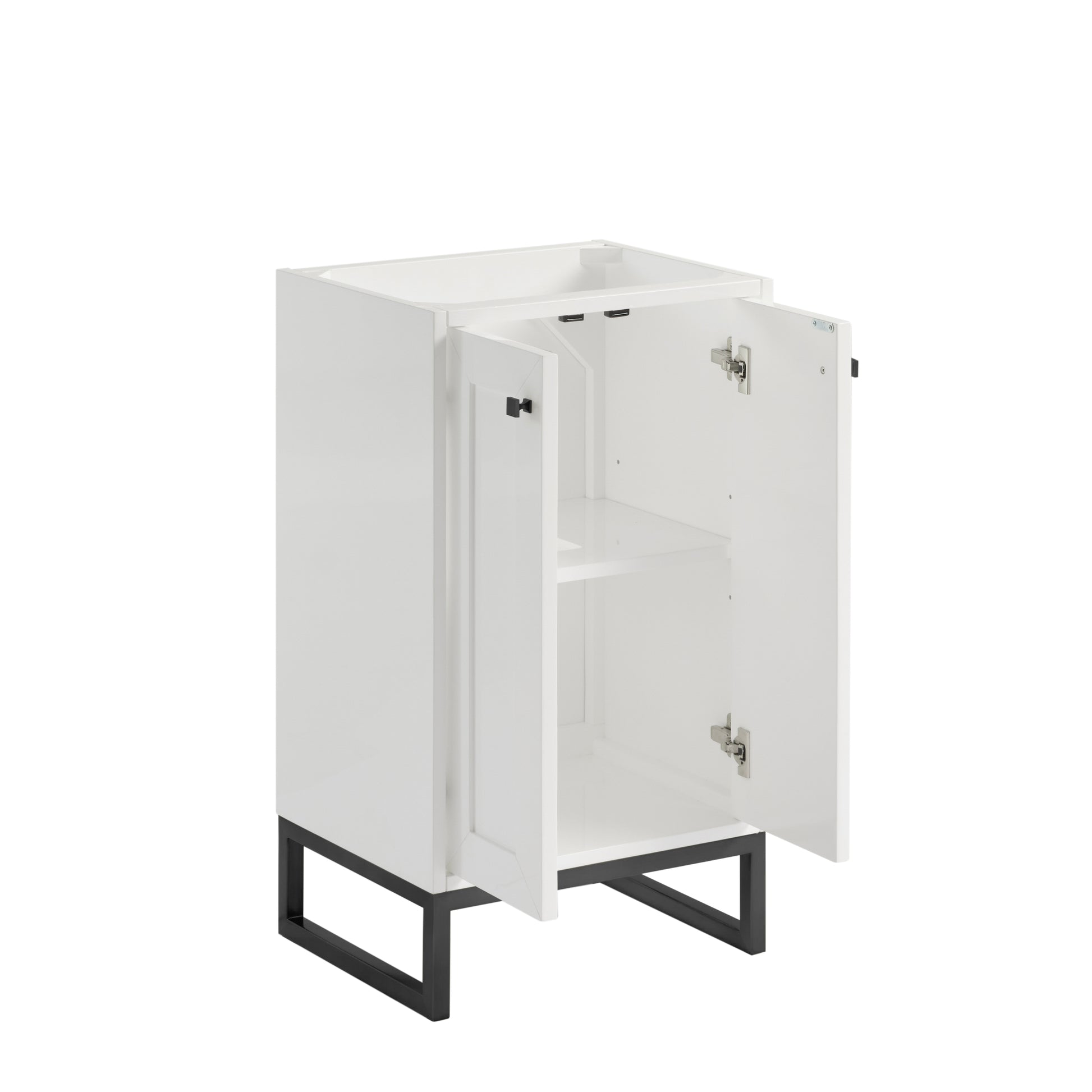 James Martin Vanities Chianti 20" Glossy White Matte Black Base Single Cabinet