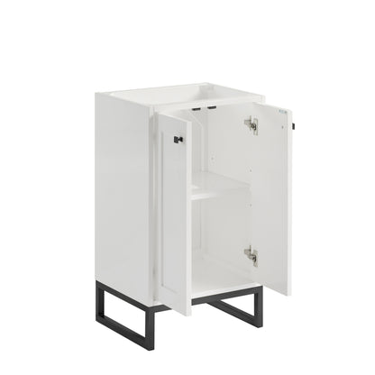 James Martin Vanities Chianti 20" Glossy White Matte Black Base Single Cabinet