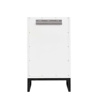 James Martin Vanities Chianti 20" Glossy White Matte Black Base Single Cabinet