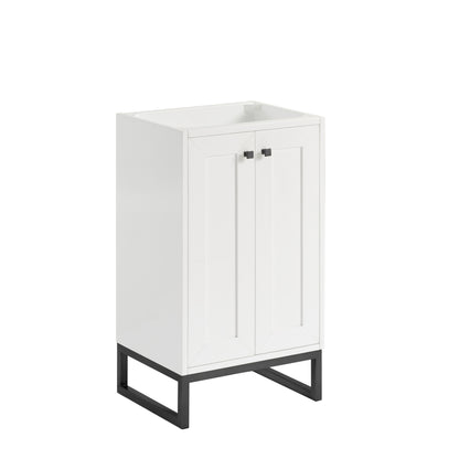 James Martin Vanities Chianti 20" Glossy White Matte Black Base Single Cabinet