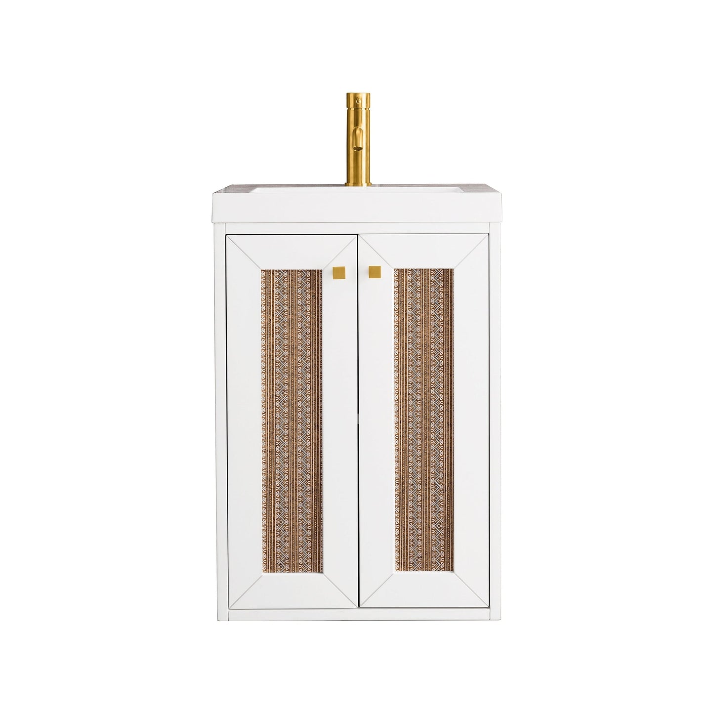 James Martin Vanities Chianti 20" Glossy White Single Vanity Cabinet With White Glossy Composite Countertop