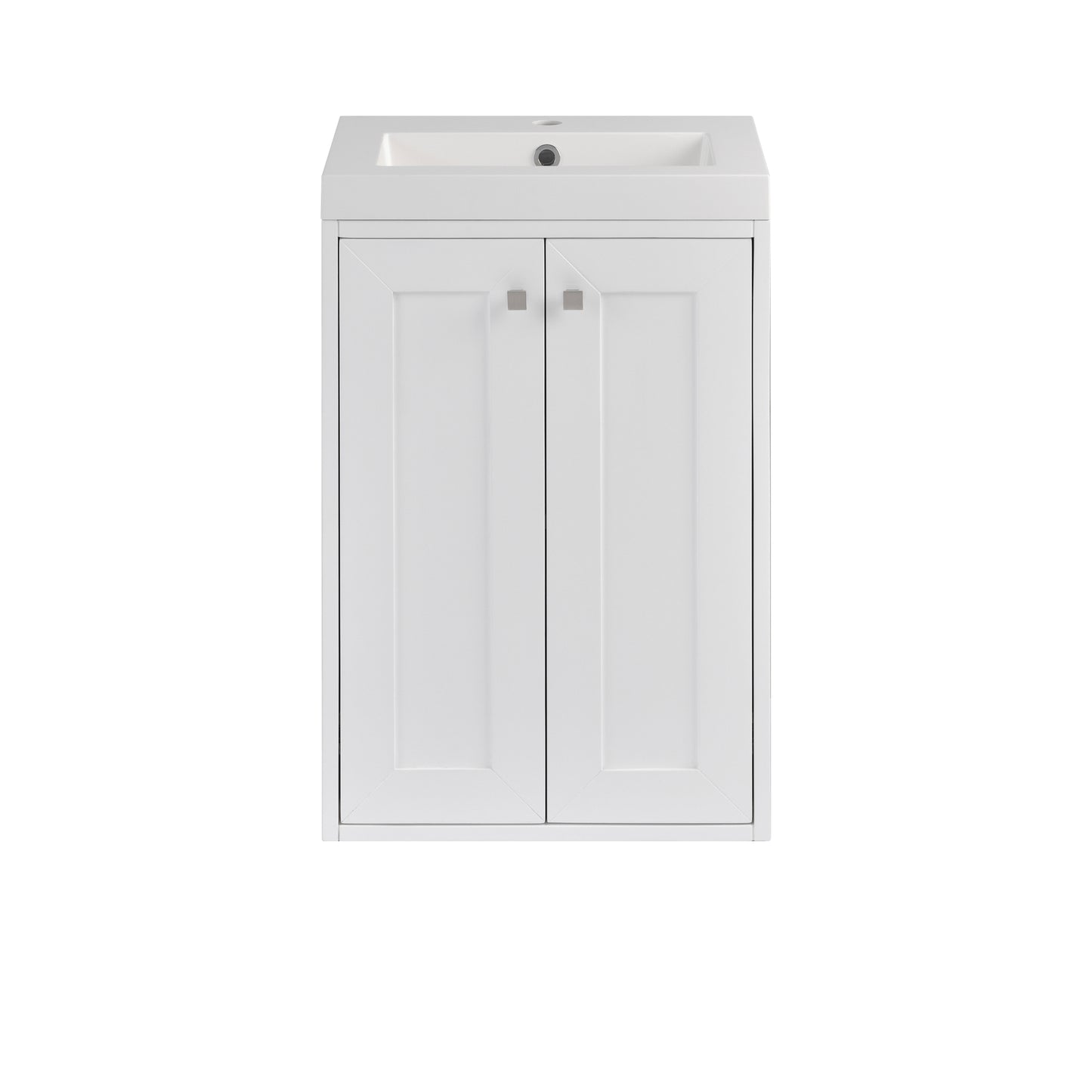 James Martin Vanities Chianti 20" Glossy White Single Vanity With White Glossy Composite Stone Top