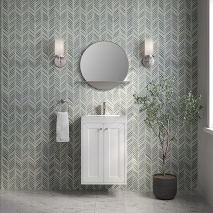 James Martin Vanities Chianti 20" Glossy White Single Vanity With White Glossy Composite Stone Top