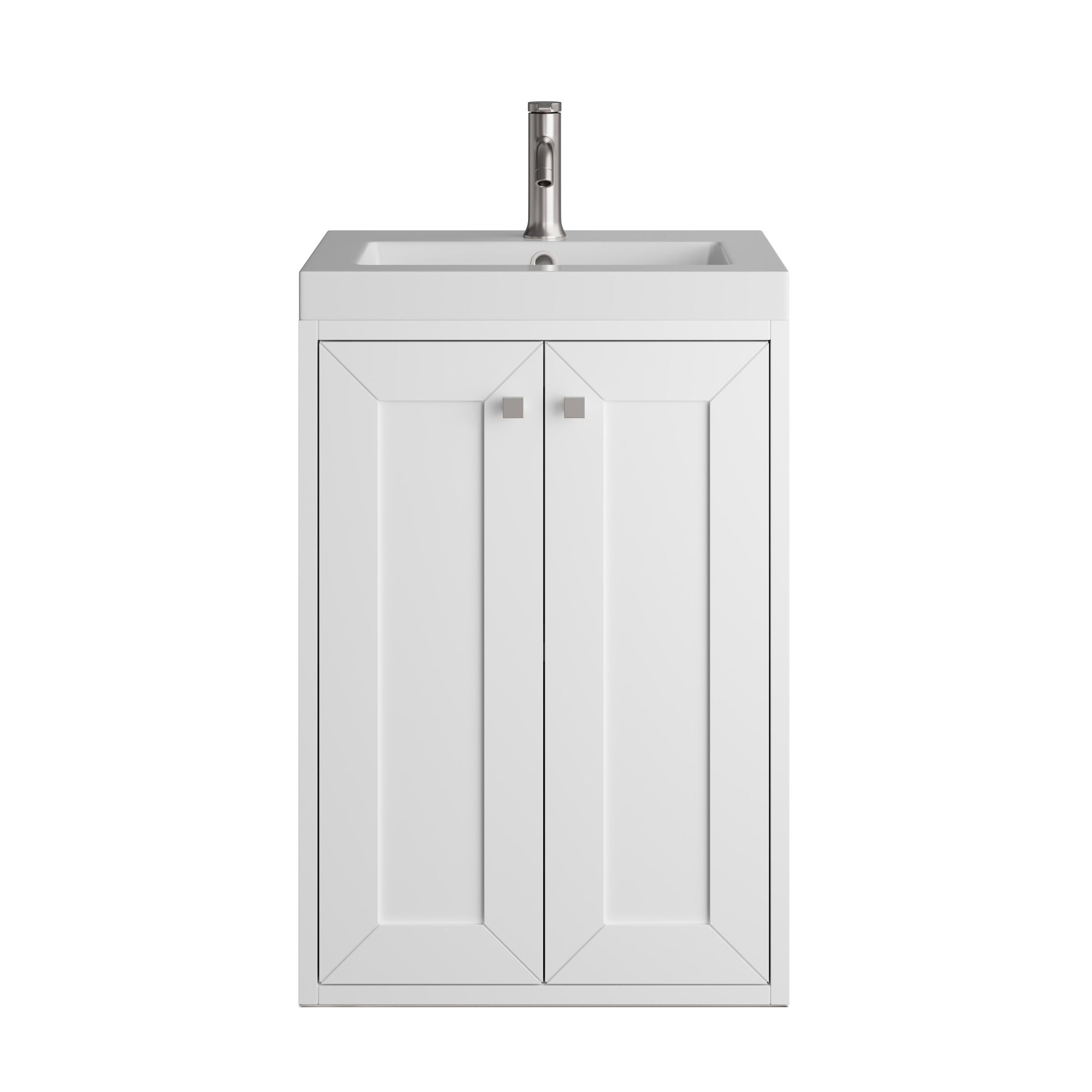 James Martin Vanities Chianti 20" Glossy White Single Vanity With White Glossy Composite Stone Top