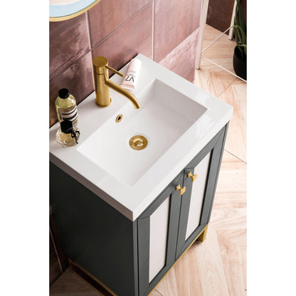 James Martin Vanities Chianti 20" Mineral Grey, Radiant Gold Single Vanity Cabinet