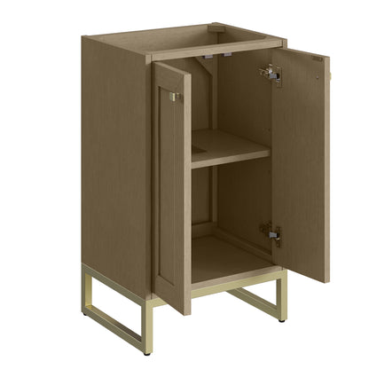 James Martin Vanities Chianti 20" Walnut Whisper Champagne Brass Base Single Cabinet