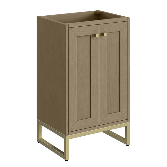 James Martin Vanities Chianti 20" Walnut Whisper Champagne Brass Base Single Cabinet