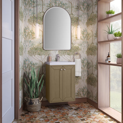 James Martin Vanities Chianti 20" Walnut Whisper Single Vanity With White Glossy Composite Stone Top