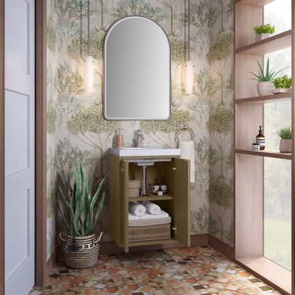 James Martin Vanities Chianti 20" Walnut Whisper Single Vanity With White Glossy Composite Stone Top