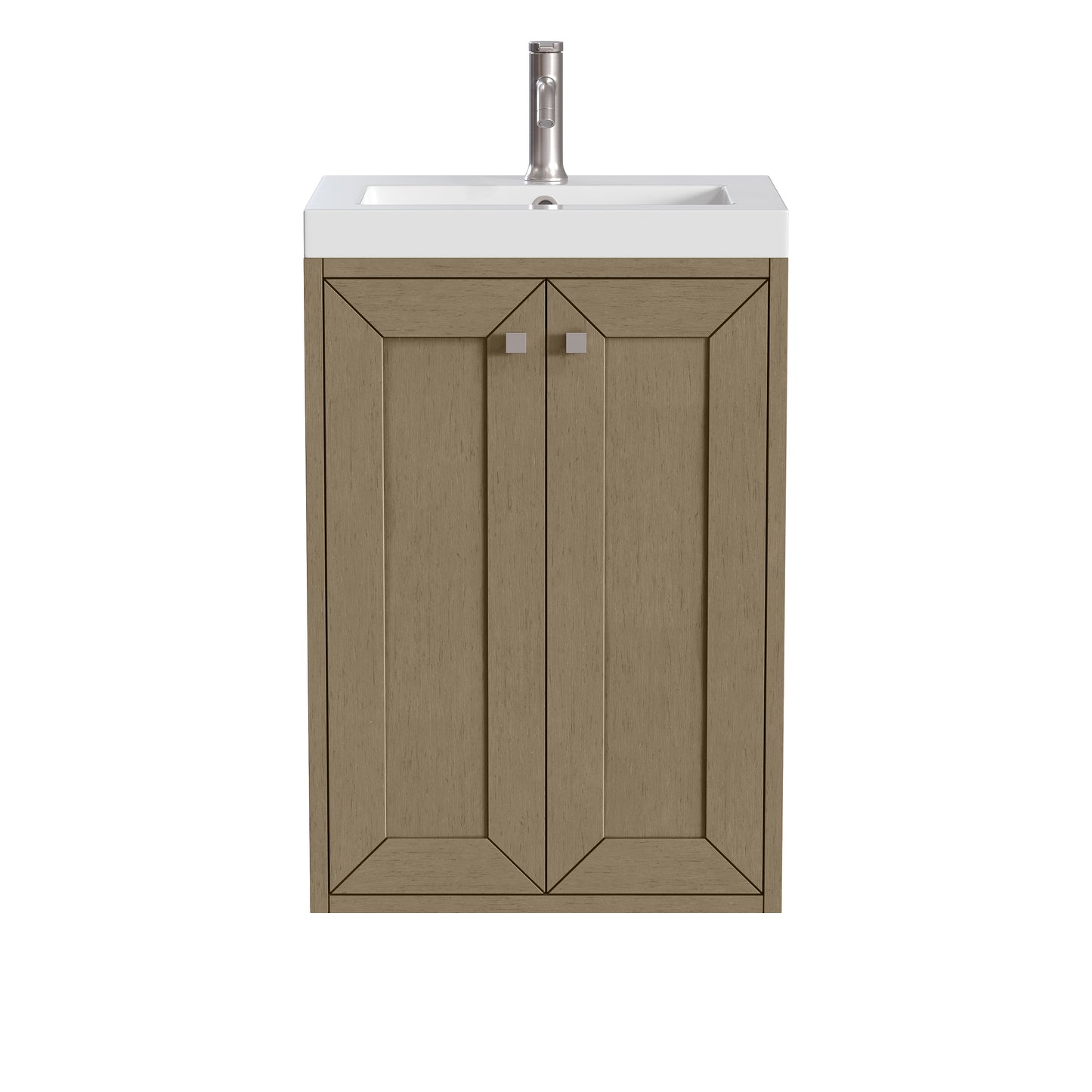 James Martin Vanities Chianti 20" Walnut Whisper Single Vanity With White Glossy Composite Stone Top