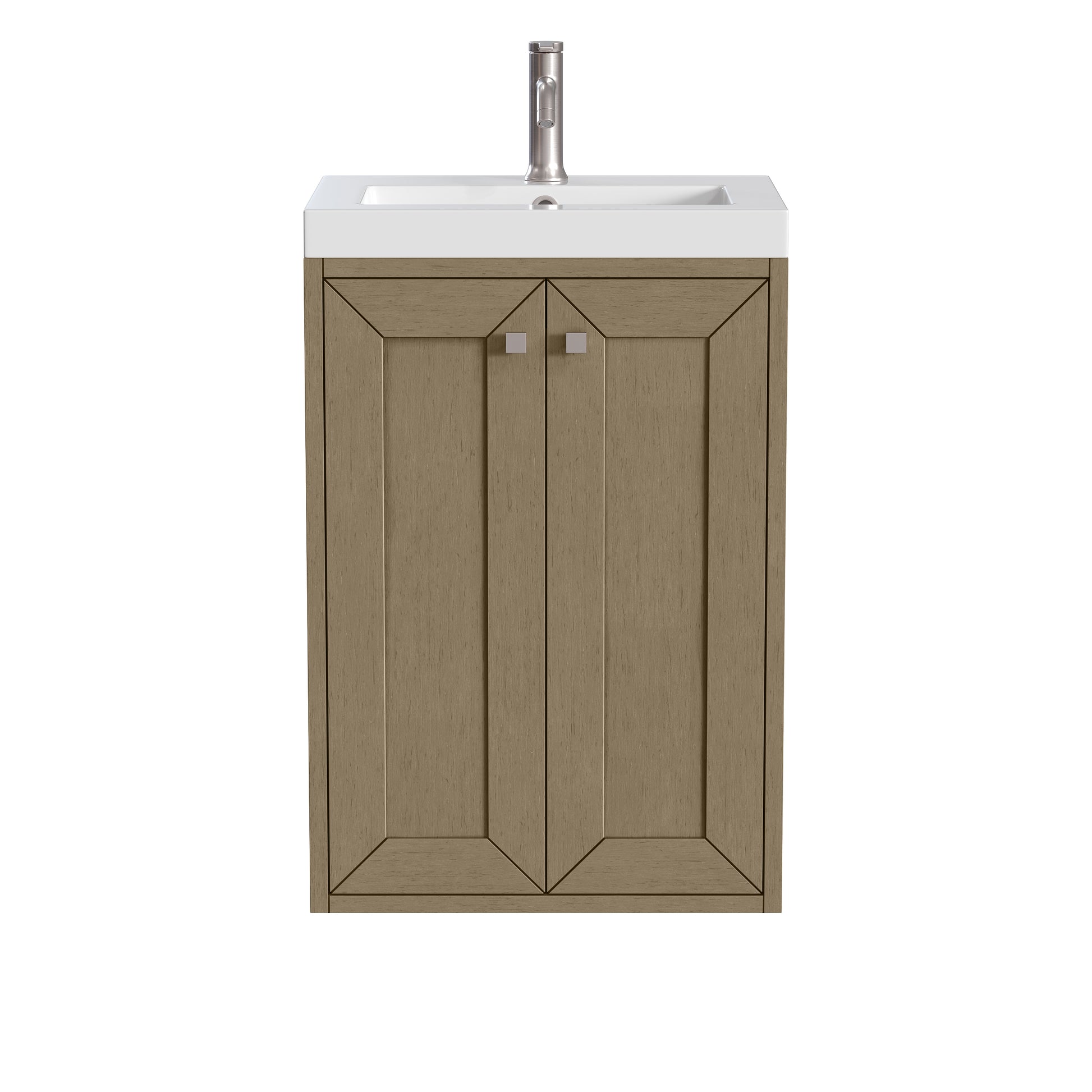 James Martin Vanities Chianti 20" Walnut Whisper Single Vanity With White Glossy Composite Stone Top