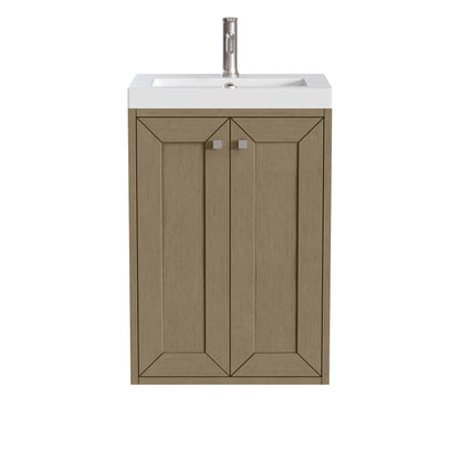 James Martin Vanities Chianti 20" Walnut Whisper Single Vanity With White Glossy Composite Stone Top