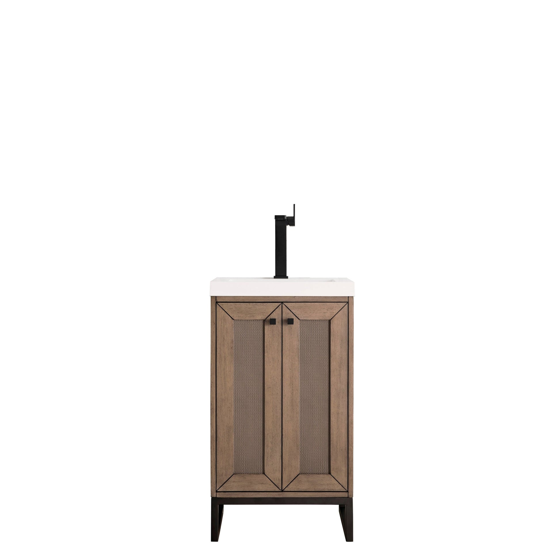 James Martin Vanities Chianti 20" Whitewashed Walnut, Matte Black Single Vanity Cabinet