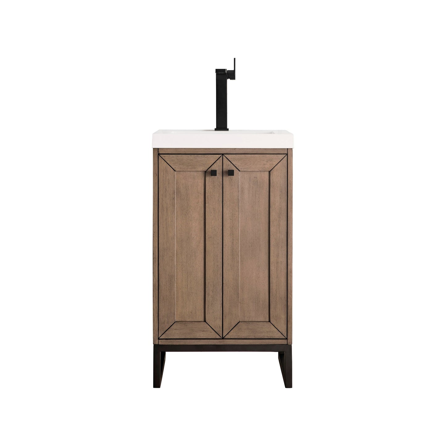 James Martin Vanities Chianti 20" Whitewashed Walnut, Matte Black Single Vanity Cabinet