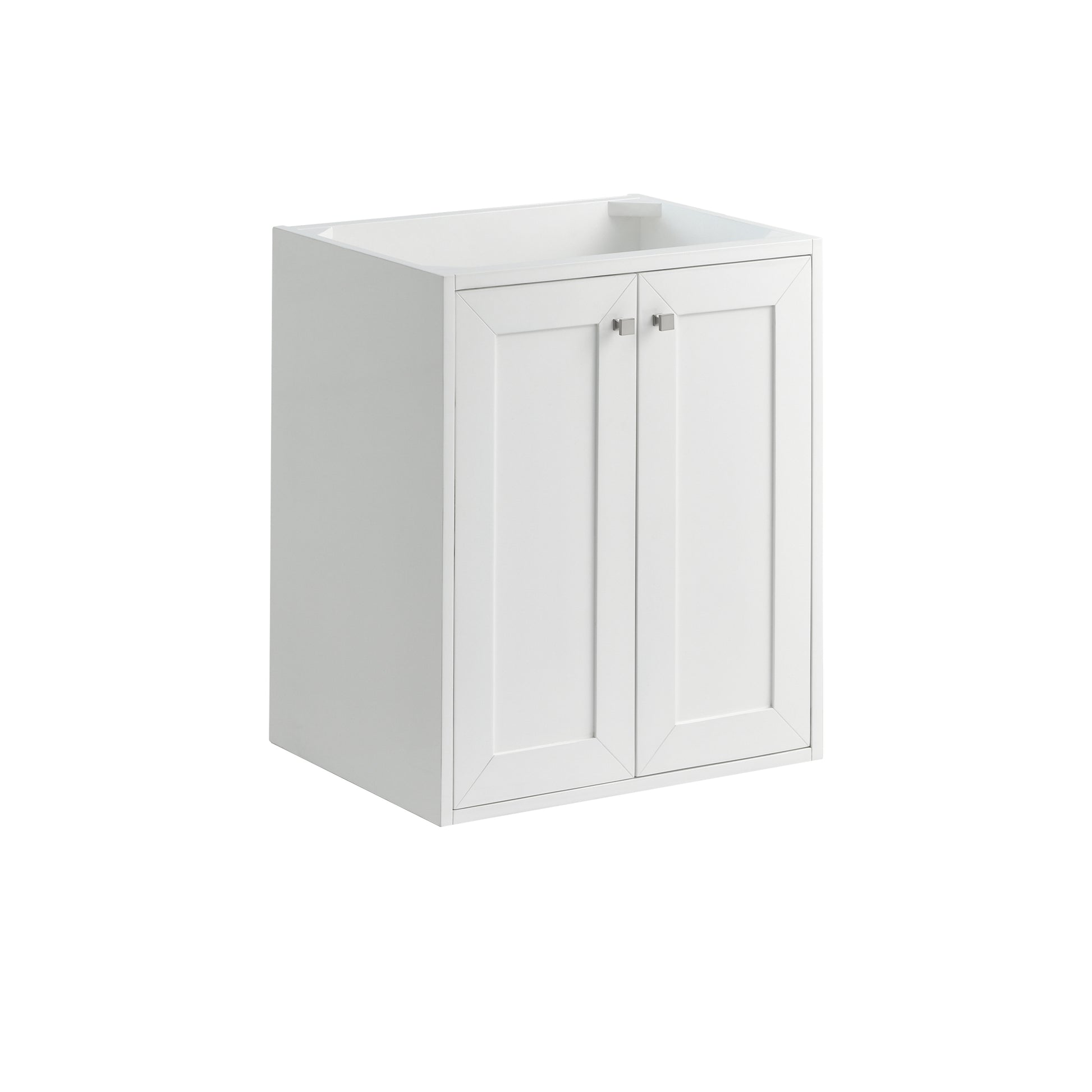 James Martin Vanities Chianti 24" Glossy White Brushed Nickel Base Single Cabinet