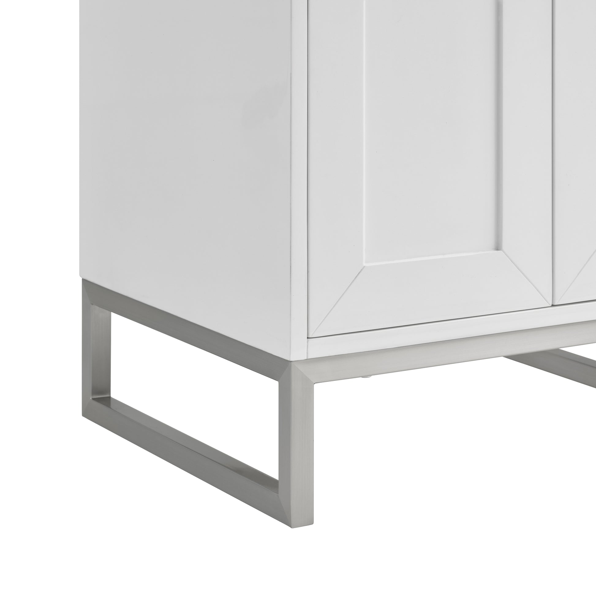 James Martin Vanities Chianti 24" Glossy White Brushed Nickel Base Single Cabinet