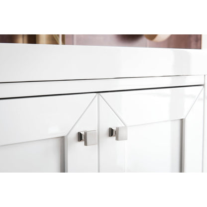 James Martin Vanities Chianti 24" Glossy White, Brushed Nickel Single Vanity Cabinet