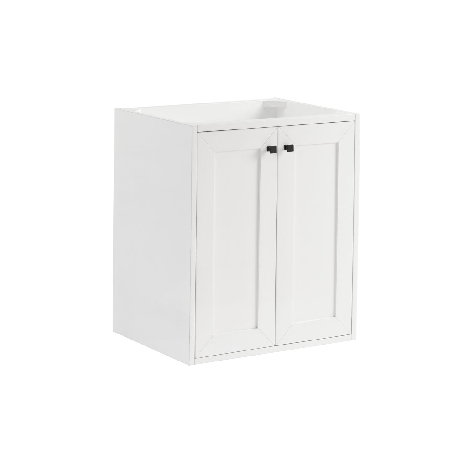 James Martin Vanities Chianti 24" Glossy White Matte Black Base Single Cabinet