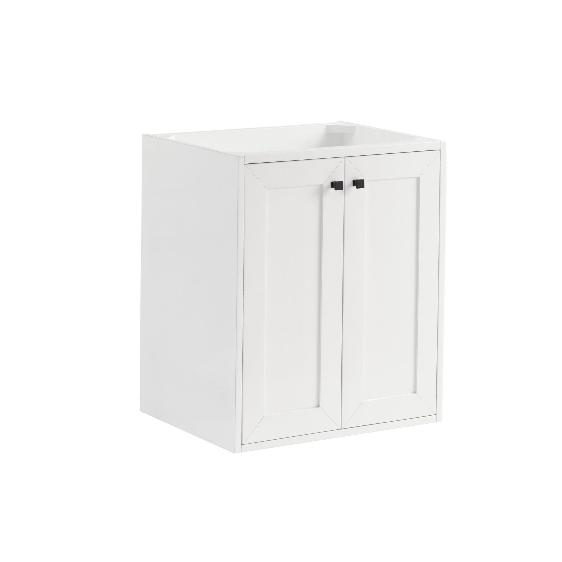 James Martin Vanities Chianti 24" Glossy White Matte Black Base Single Cabinet