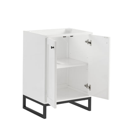 James Martin Vanities Chianti 24" Glossy White Matte Black Base Single Cabinet