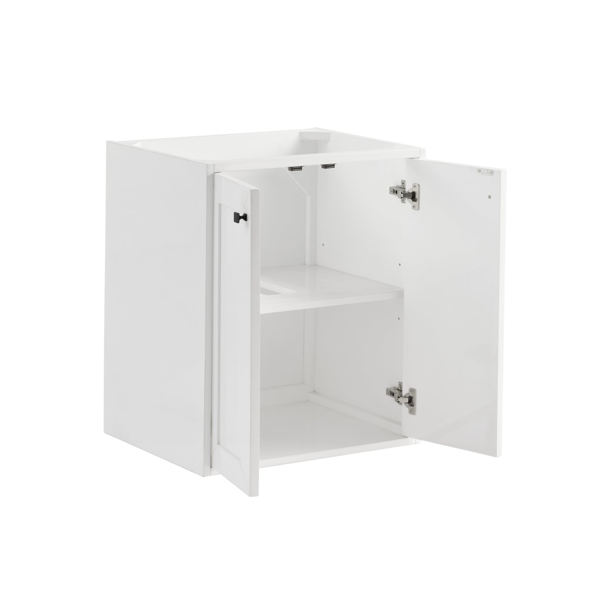 James Martin Vanities Chianti 24" Glossy White Matte Black Base Single Cabinet