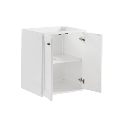 James Martin Vanities Chianti 24" Glossy White Matte Black Base Single Cabinet