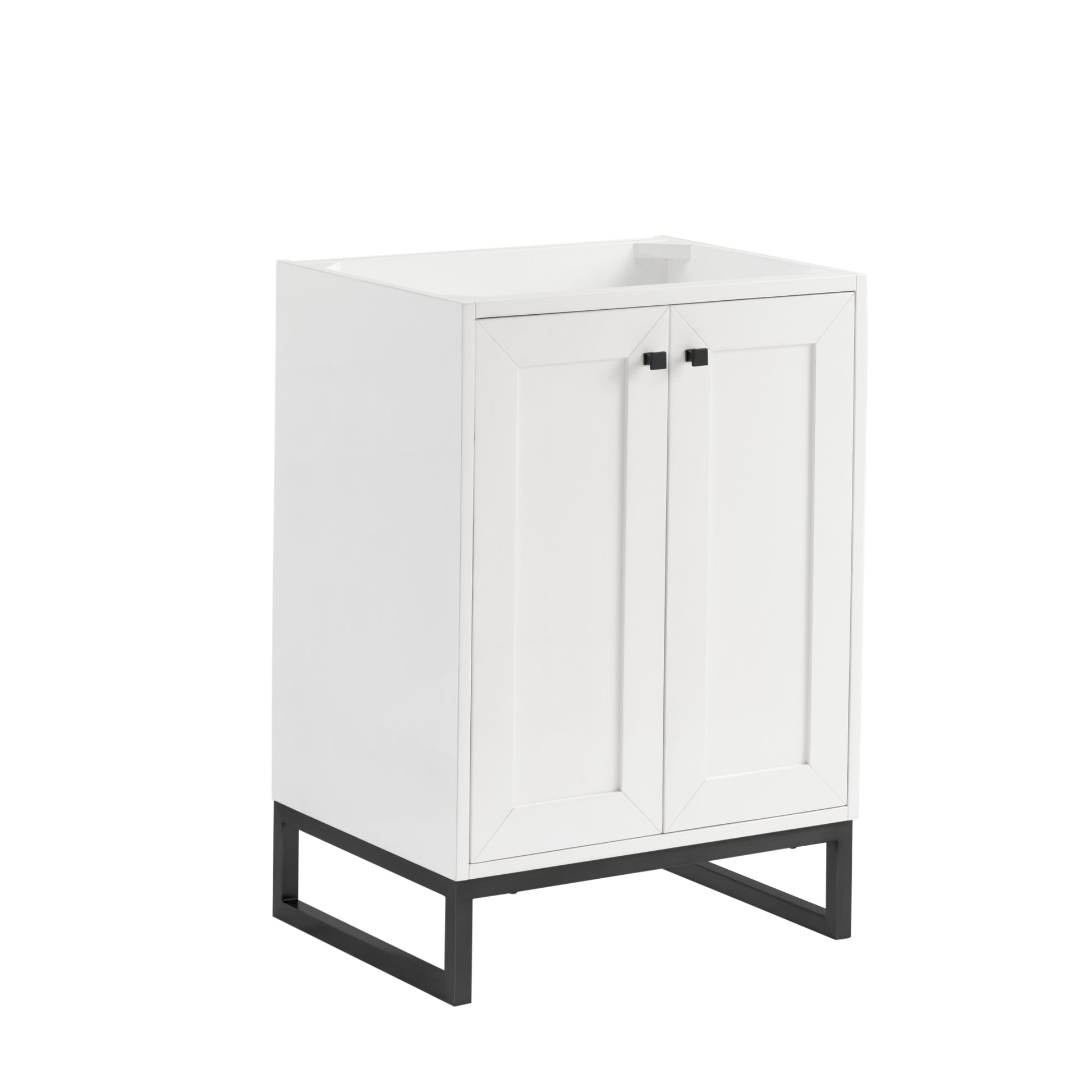 James Martin Vanities Chianti 24" Glossy White Matte Black Base Single Cabinet
