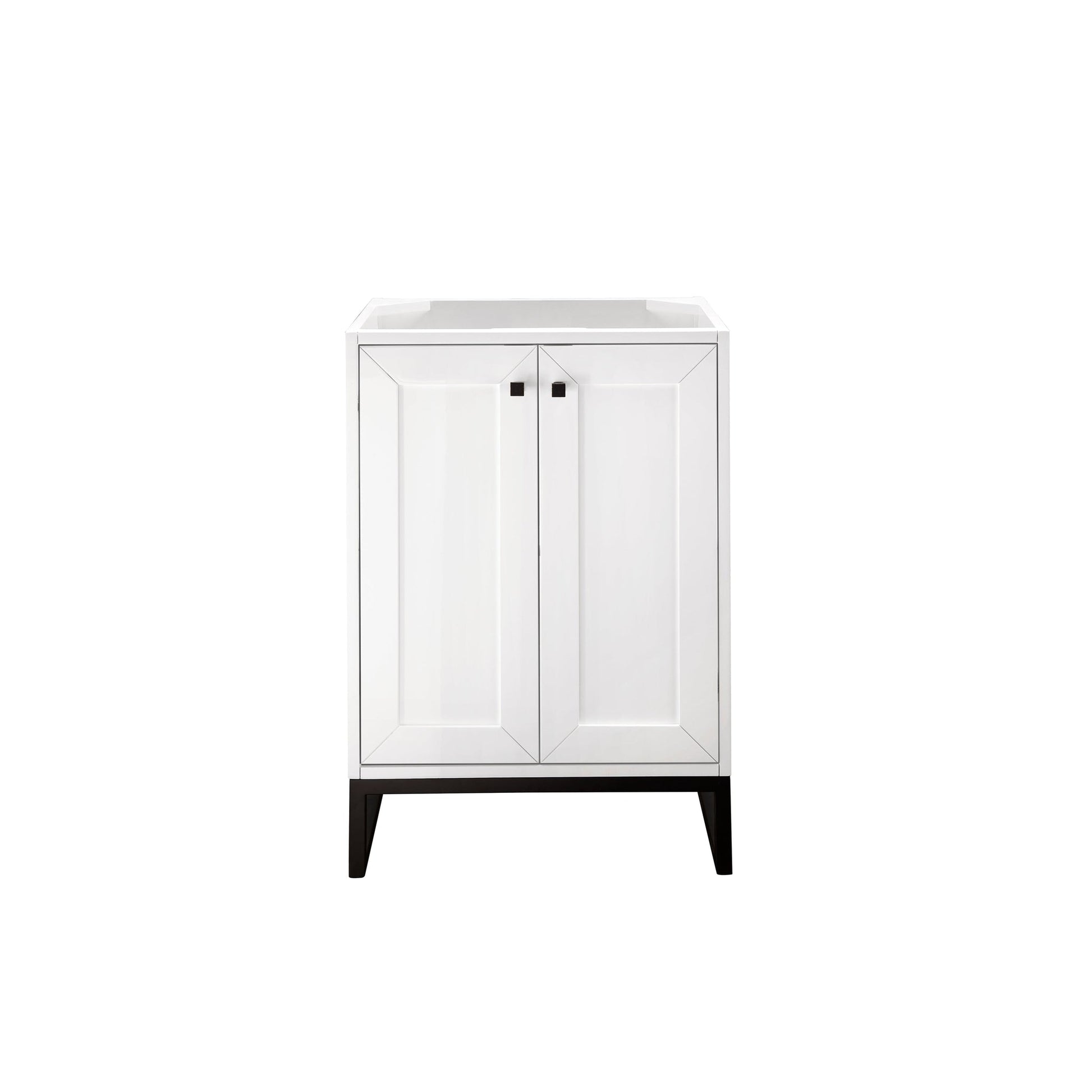 James Martin Vanities Chianti 24" Glossy White, Matte Black Single Vanity Cabinet