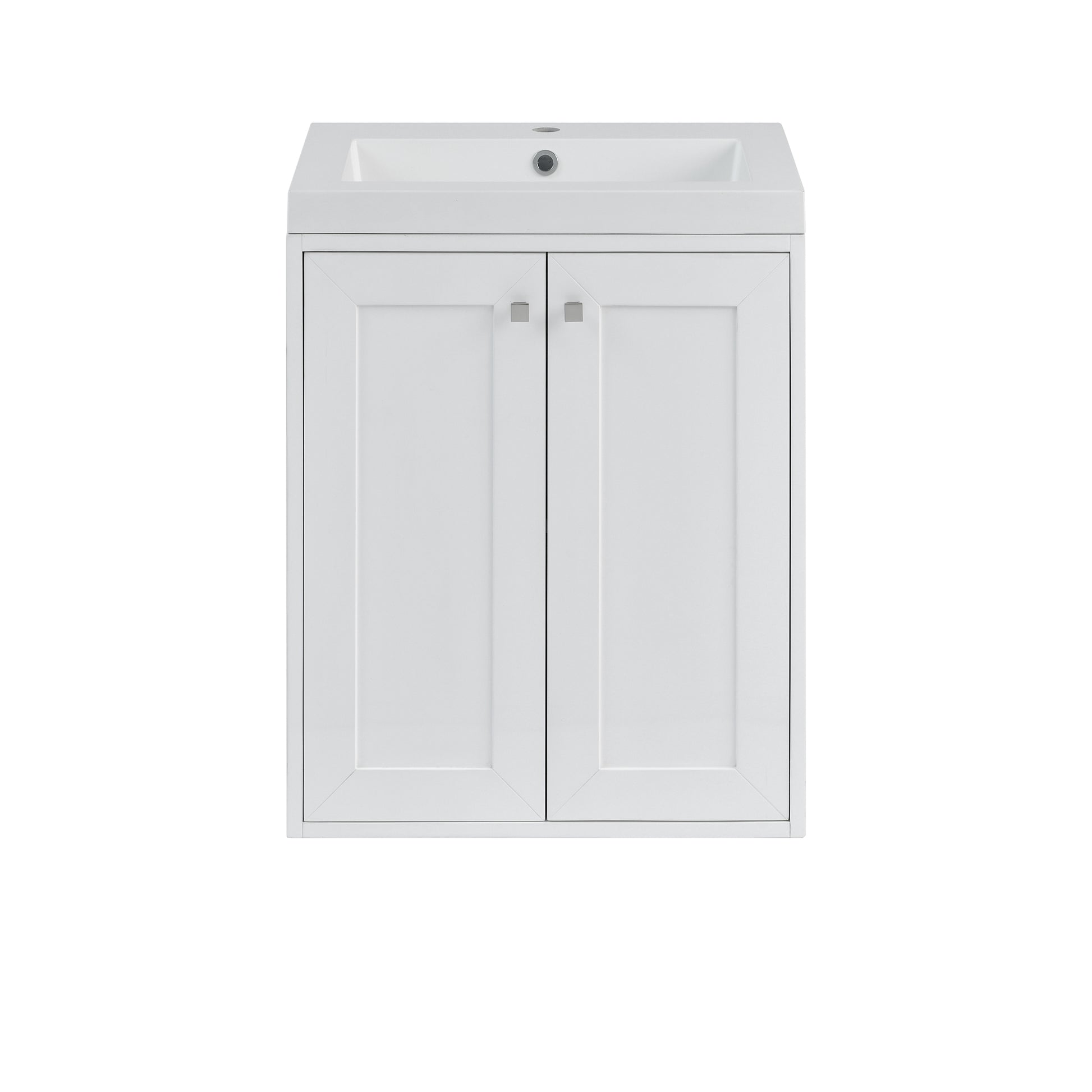 James Martin Vanities Chianti 24" Glossy White Single Vanity With White Glossy Composite Stone Top