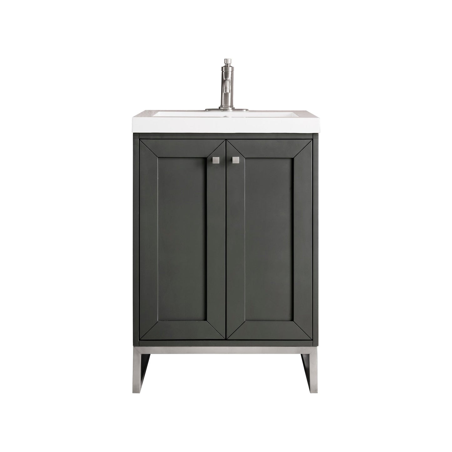 James Martin Vanities Chianti 24" Mineral Grey, Brushed Nickel Single Vanity Cabinet