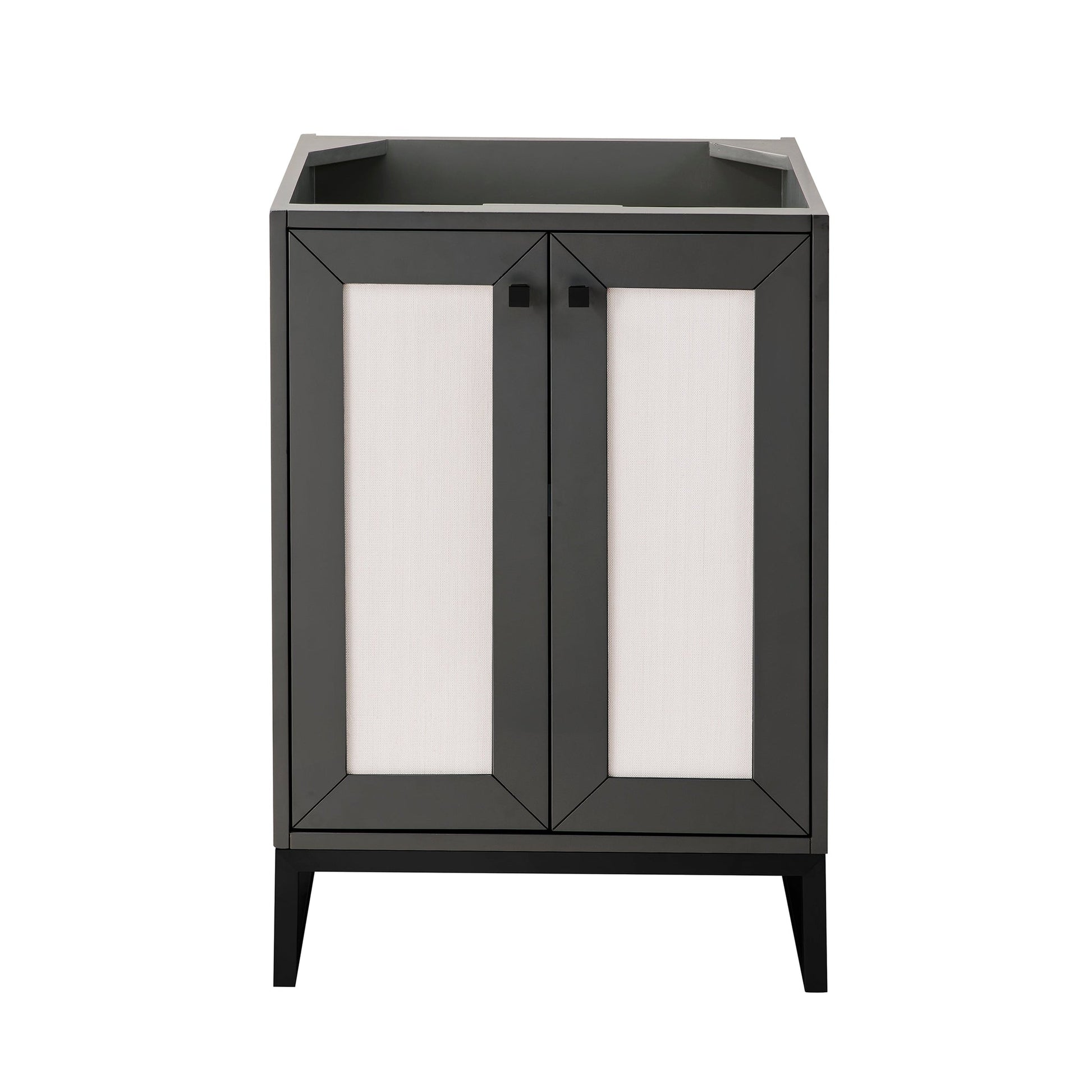 James Martin Vanities Chianti 24" Mineral Grey, Matte Black Single Vanity Cabinet