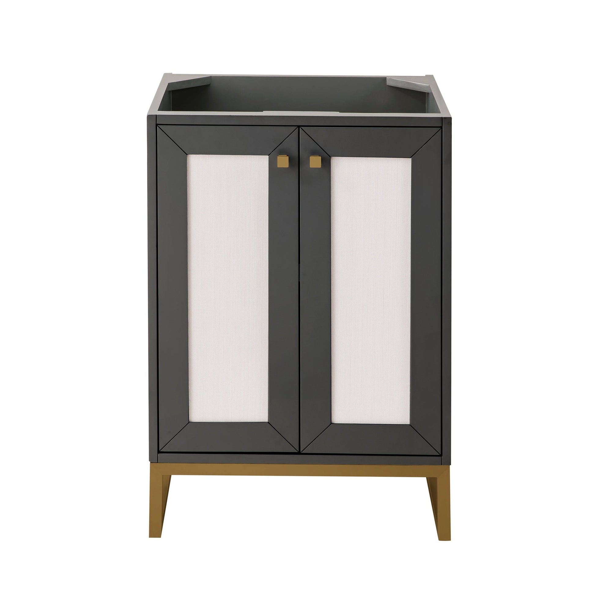 James Martin Vanities Chianti 24" Mineral Grey, Radiant Gold Single Vanity Cabinet