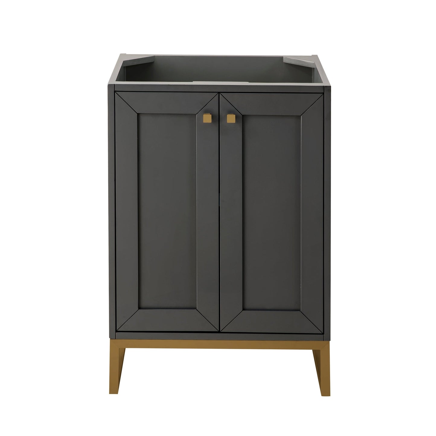 James Martin Vanities Chianti 24" Mineral Grey, Radiant Gold Single Vanity Cabinet