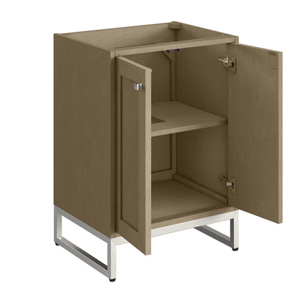 James Martin Vanities Chianti 24" Walnut Whisper Brushed Nickel Base Single Cabinet