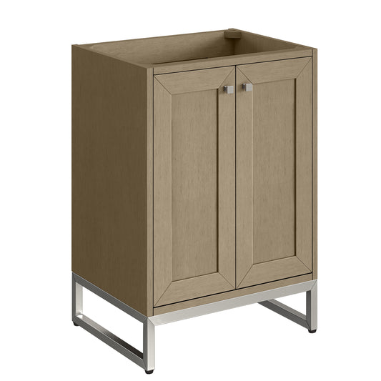 James Martin Vanities Chianti 24" Walnut Whisper Brushed Nickel Base Single Cabinet