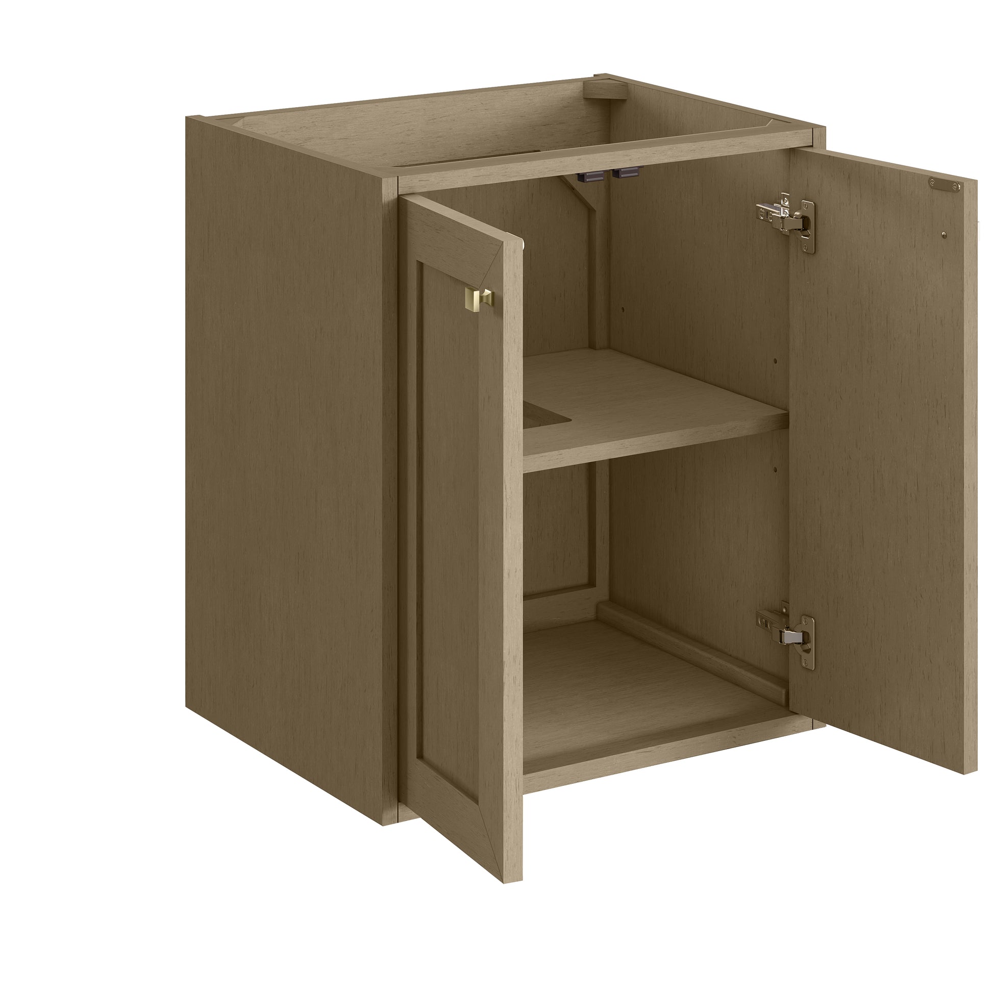 James Martin Vanities Chianti 24" Walnut Whisper Champagne Brass Base Single Cabinet