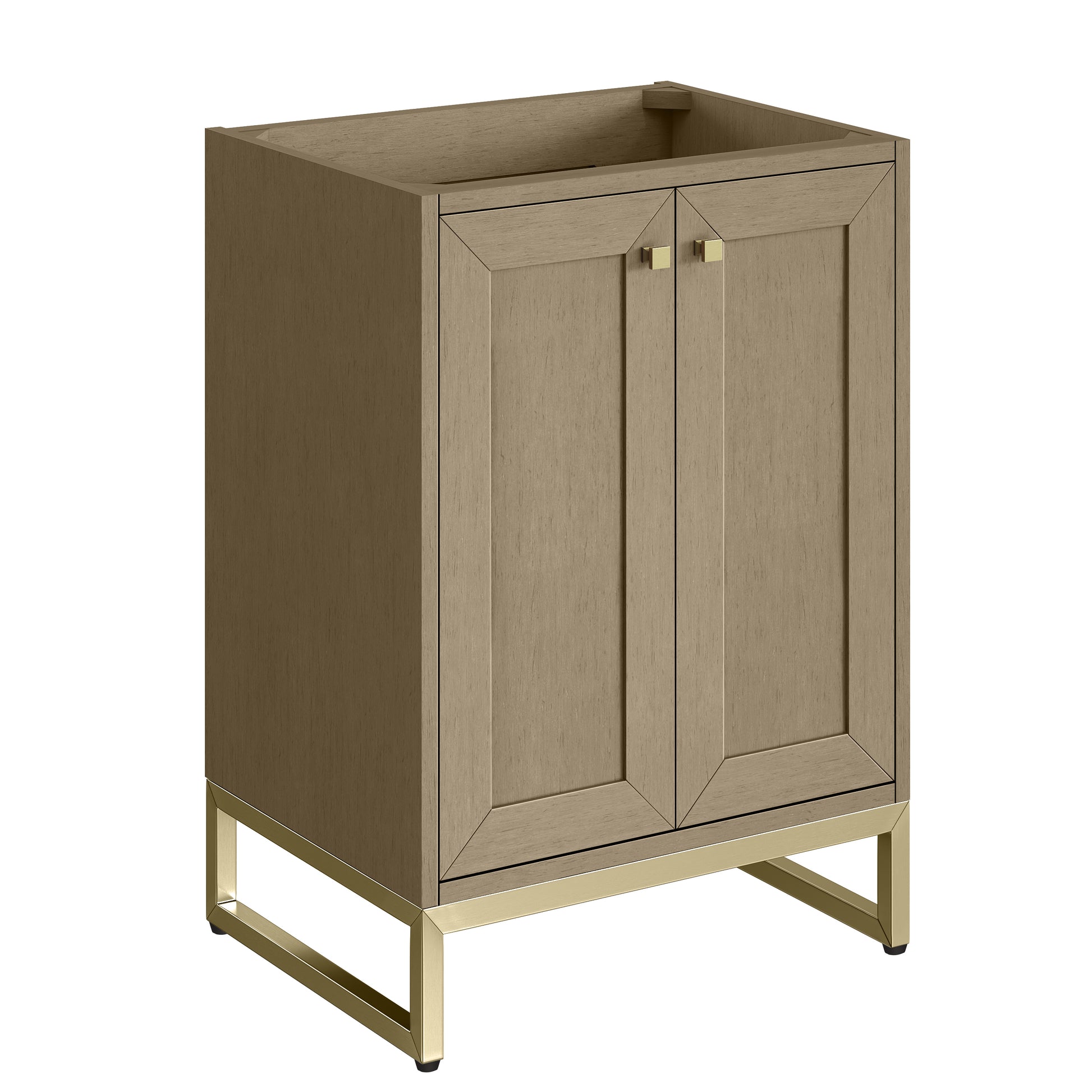 James Martin Vanities Chianti 24" Walnut Whisper Champagne Brass Base Single Cabinet