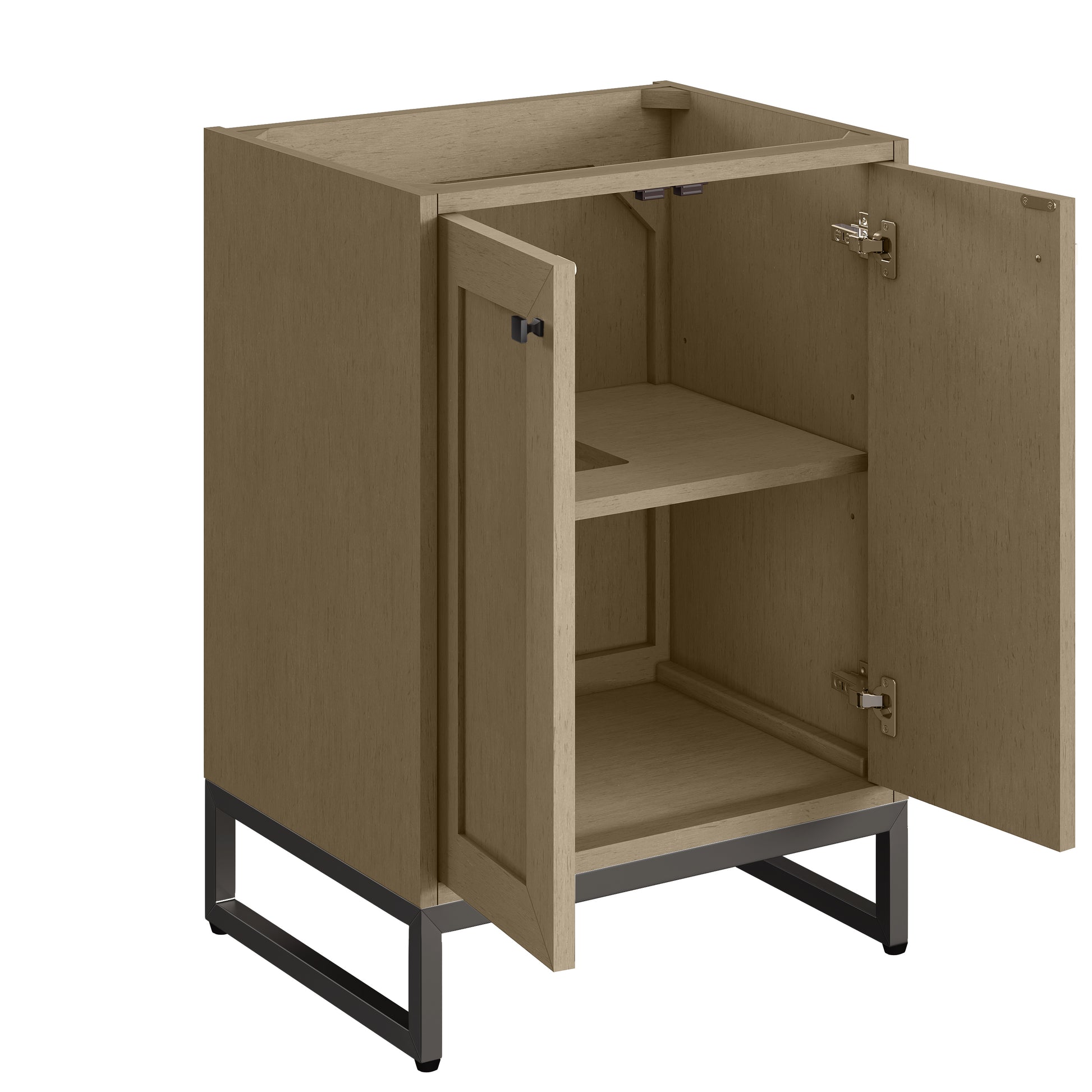 James Martin Vanities Chianti 24" Walnut Whisper Matte Black Base Single Cabinet