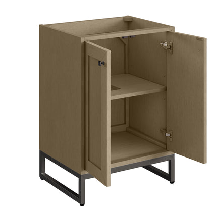 James Martin Vanities Chianti 24" Walnut Whisper Matte Black Base Single Cabinet