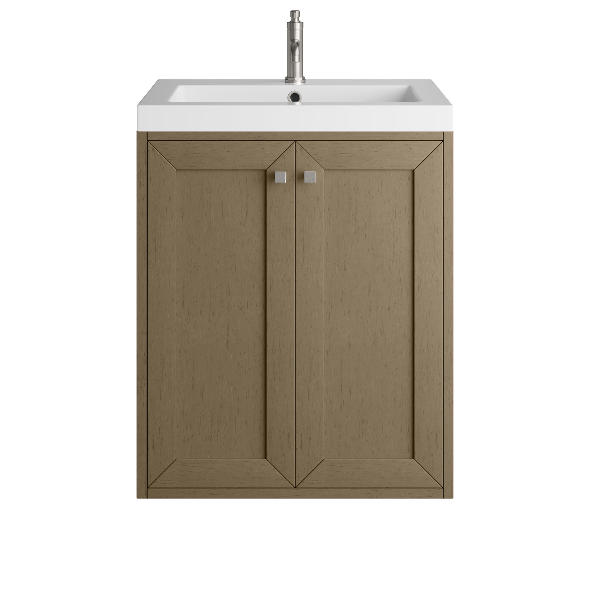 James Martin Vanities Chianti 24" Walnut Whisper Single Vanity With White Glossy Composite Stone Top