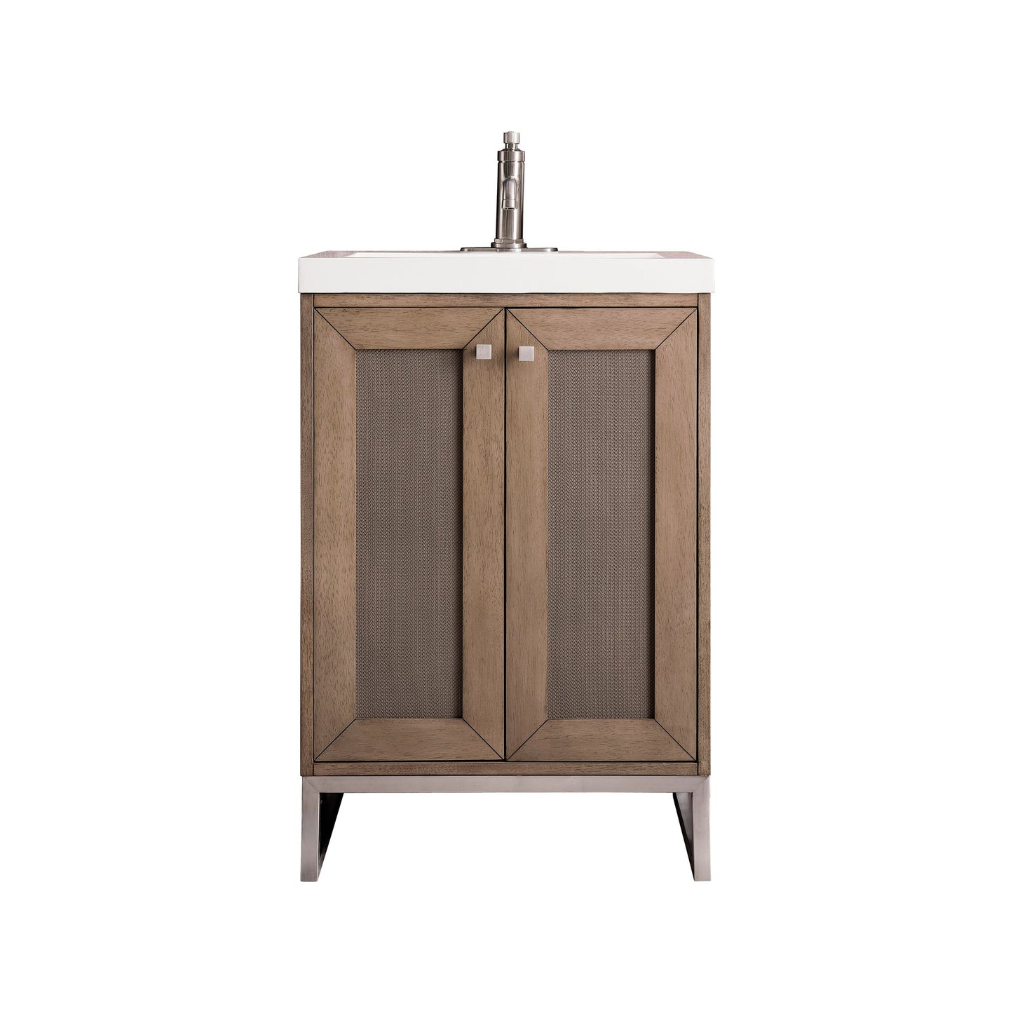 James Martin Vanities Chianti 24" Whitewashed Walnut, Brushed Nickel Single Vanity Cabinet