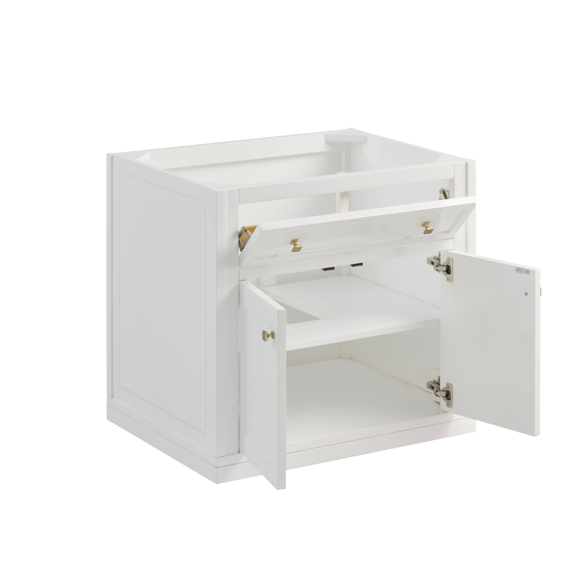 James Martin Vanities Chicago 30" Glossy White Single Vanity With 3 cm Carrara Marble Top