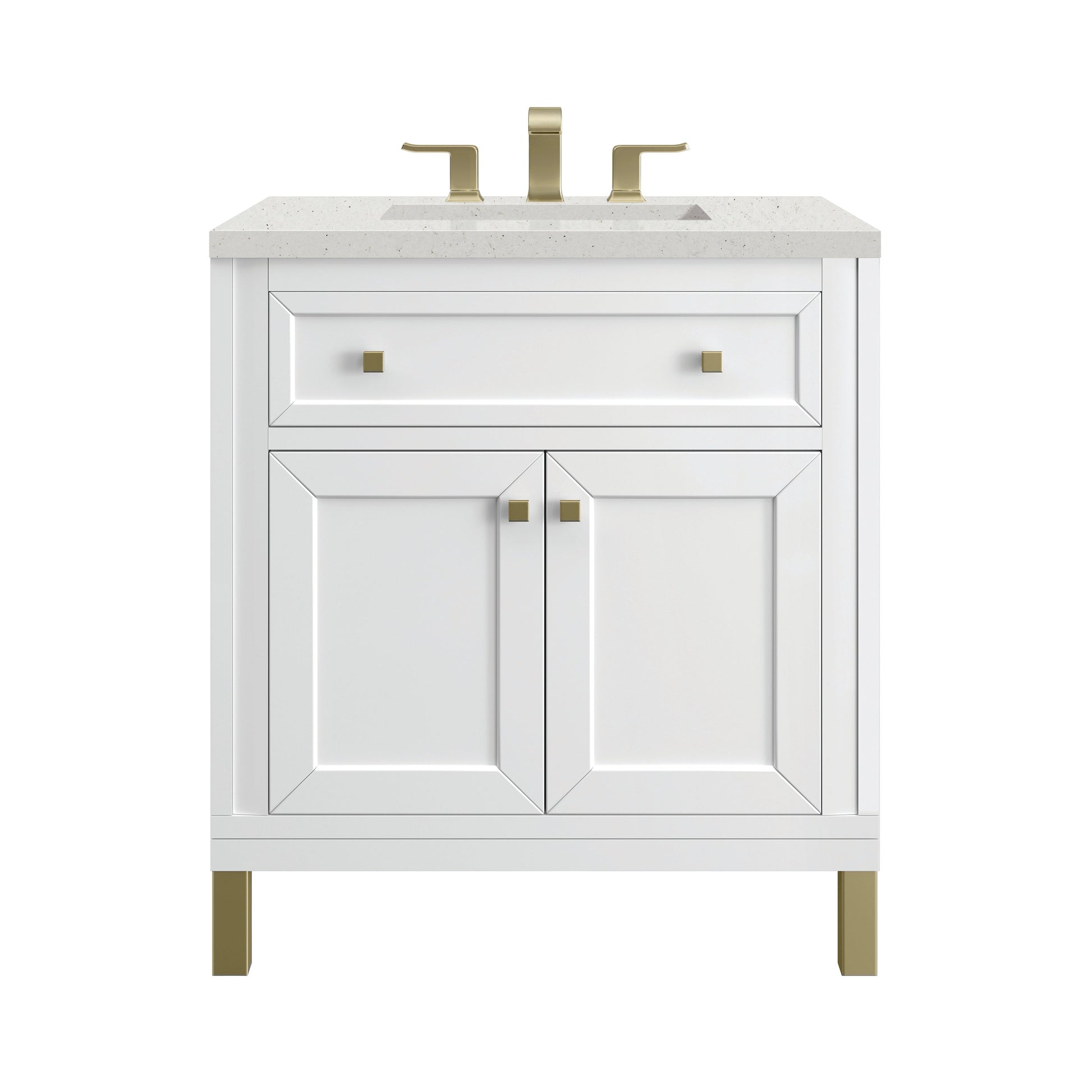 James Martin Vanities Chicago 30" Glossy White Single Vanity With 3 cm Lime Delight Top